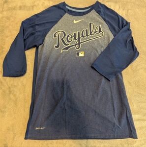 Kansas City Royals T Shirt Men's Medium Nike Blue Athletic Polyester